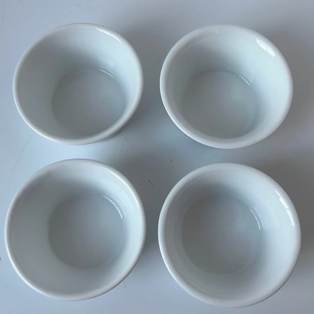 CRATE&BARREL White Porcelain Custard Cups
